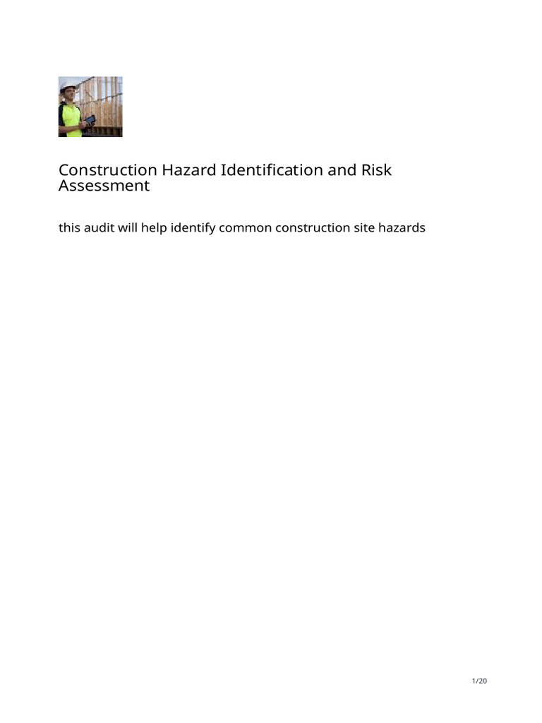 Construction Hazard Risk Assessment Guide | PDF | Risk | Personal ...