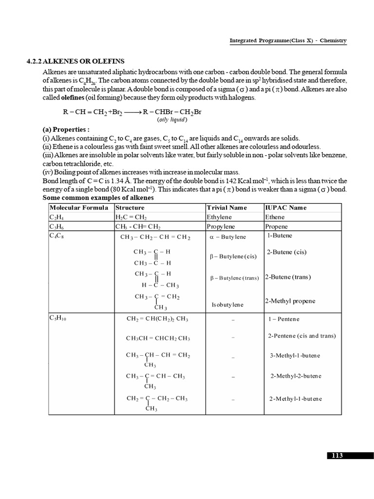 Understanding Alkenes in Chemistry | PDF | Alkene | Ethylene