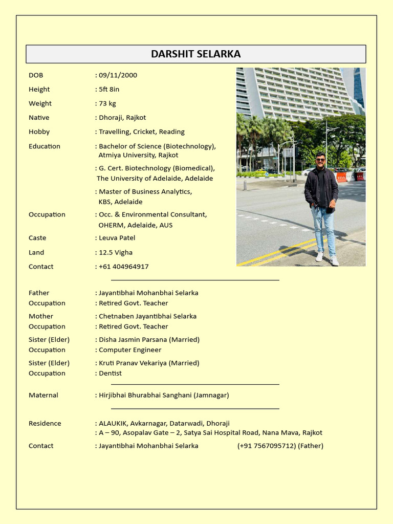 Darshit Selarka: Profile Overview | PDF