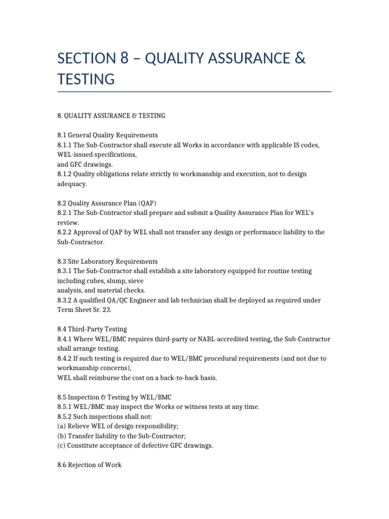 Section 8 Quality Assurance Testing Chevrox | PDF | Quality Assurance