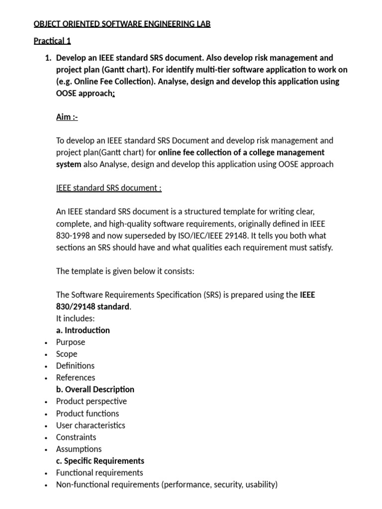 IEEE SRS for Online Fee Collection System | PDF | Databases ...