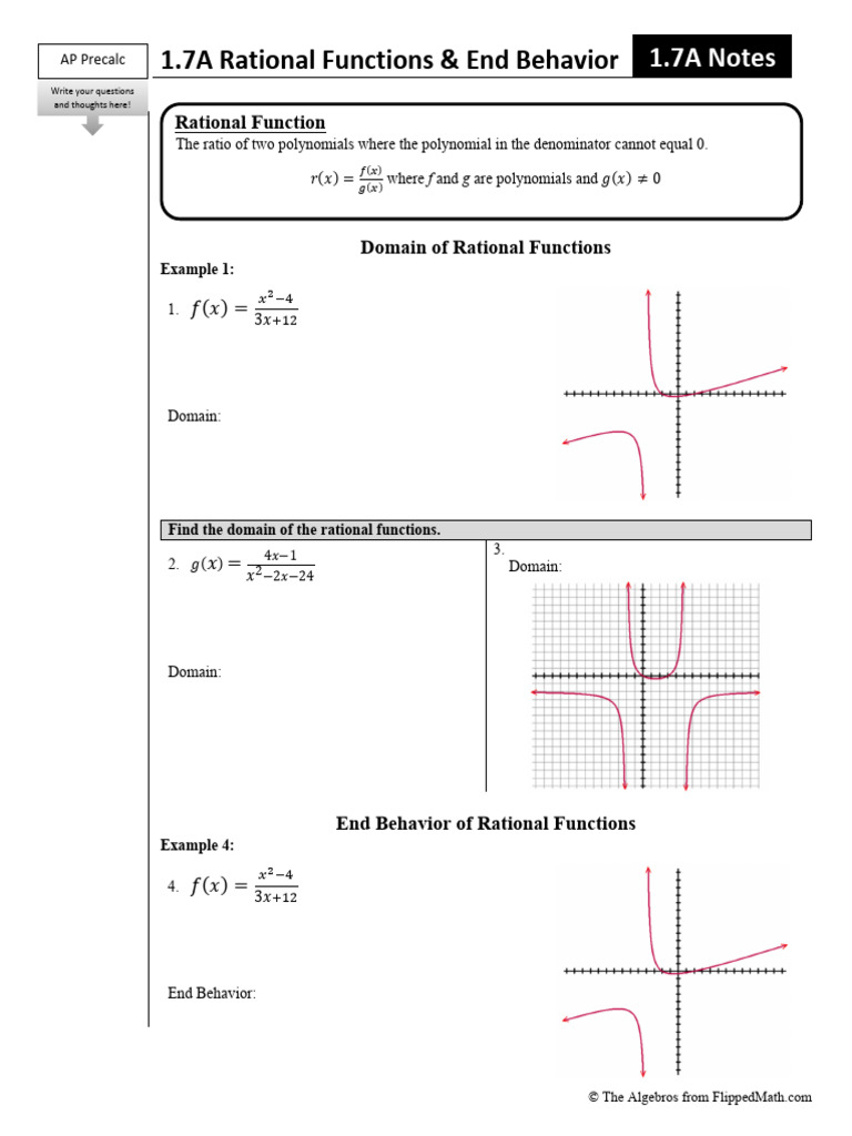 Rational Functions and Their Domains | PDF | Asymptote | Function ...