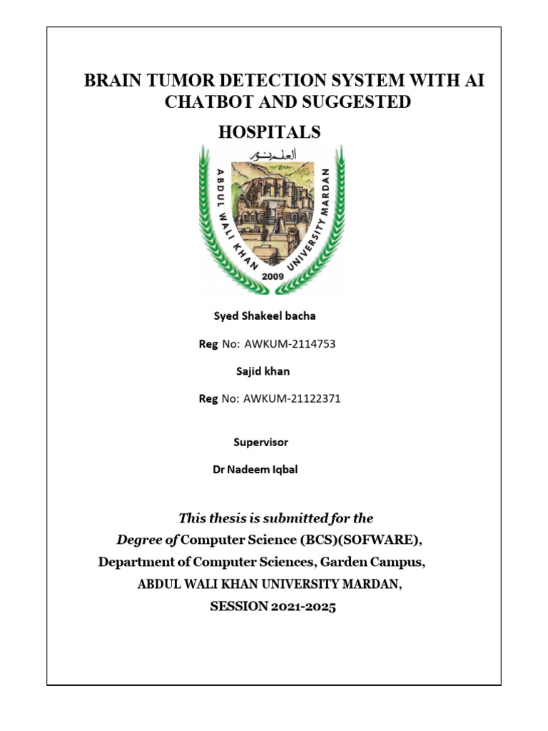 AI-Based Brain Tumor Detection System | PDF | Artificial Intelligence ...