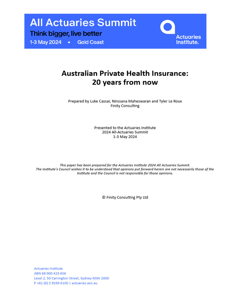 Future of Australian Private Health Insurance | PDF | Cost Of Living ...