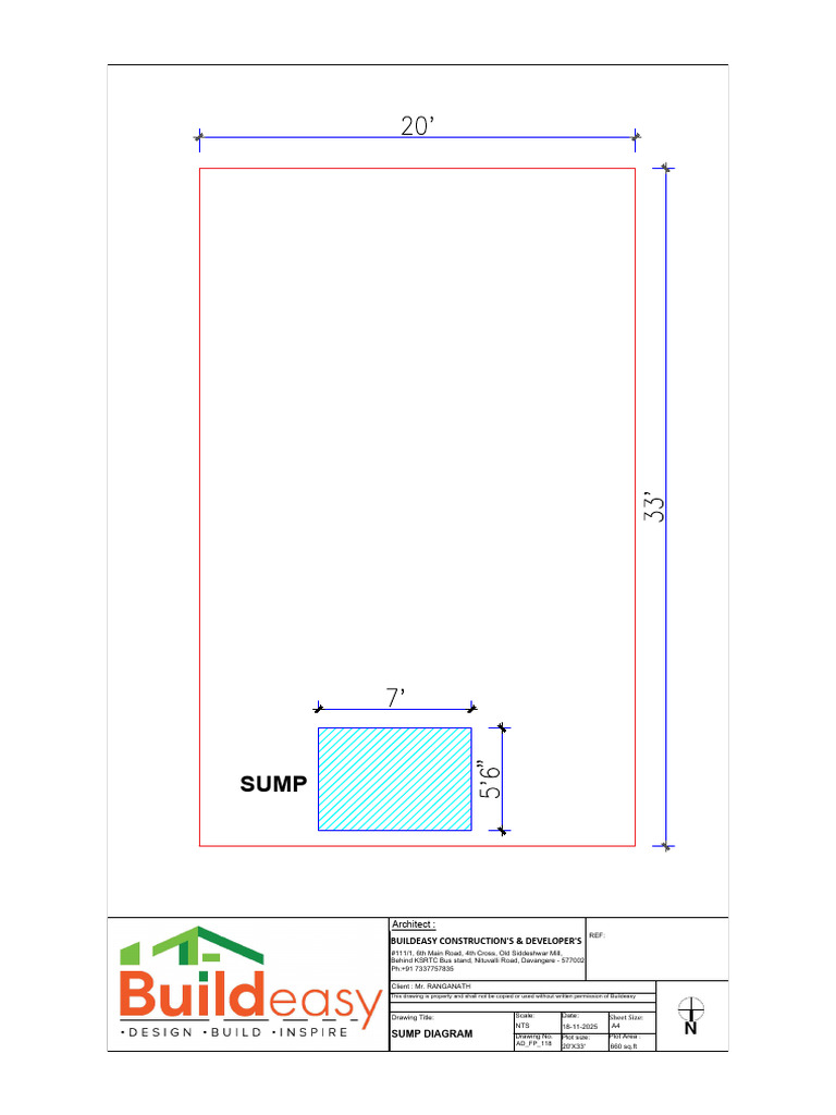 Sump Diagram for Davangere Project | PDF