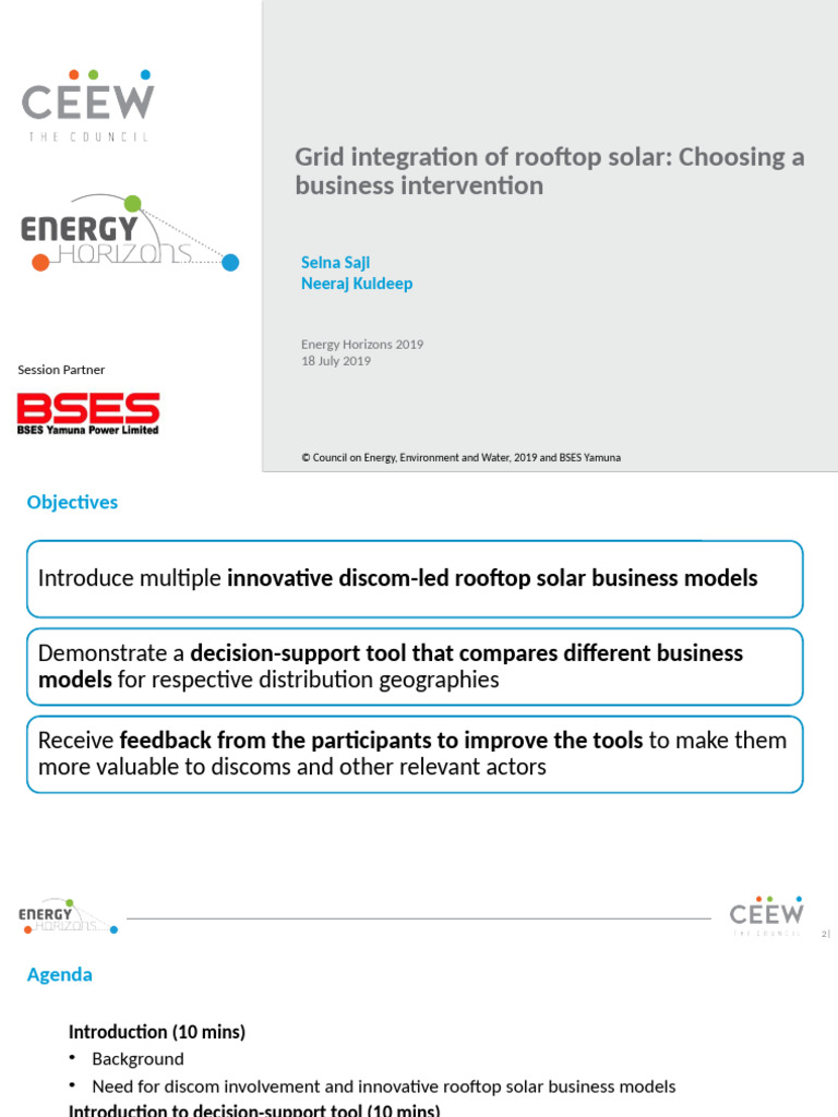 CEEW RTS Masterclass Decision Making Tool 16jul19 | PDF | Solar Power ...