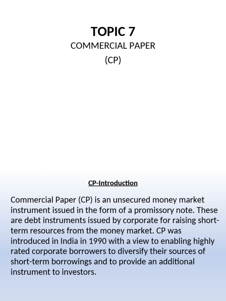 Understanding Commercial Paper (CP) | PDF | Commercial Paper | Banks