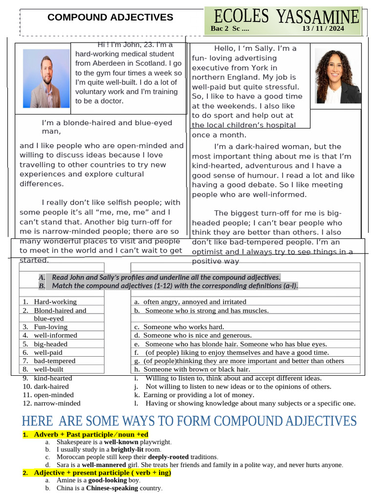 Compound Adjectives Explained | PDF | Adjective | Linguistic Typology