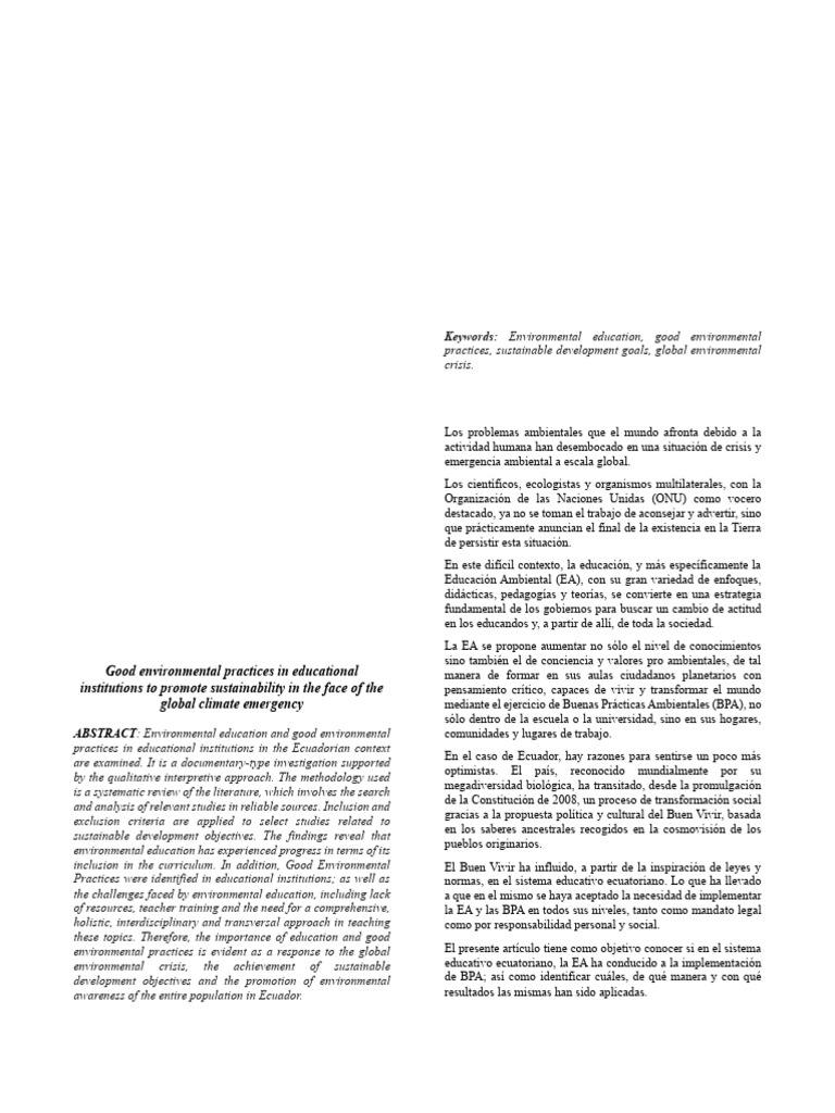 Buenas Prácticas Ambientales en Educación | PDF | Plan de estudios ...