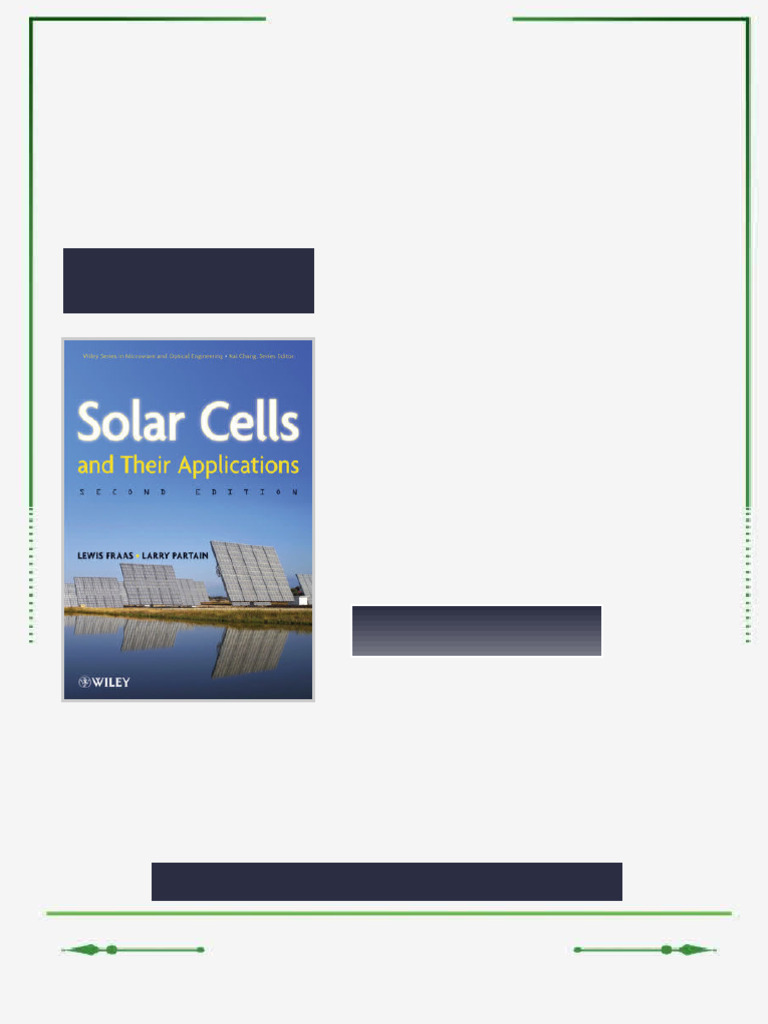 Solar Cells and Their Applications Second Edition Second Edition Kai ...