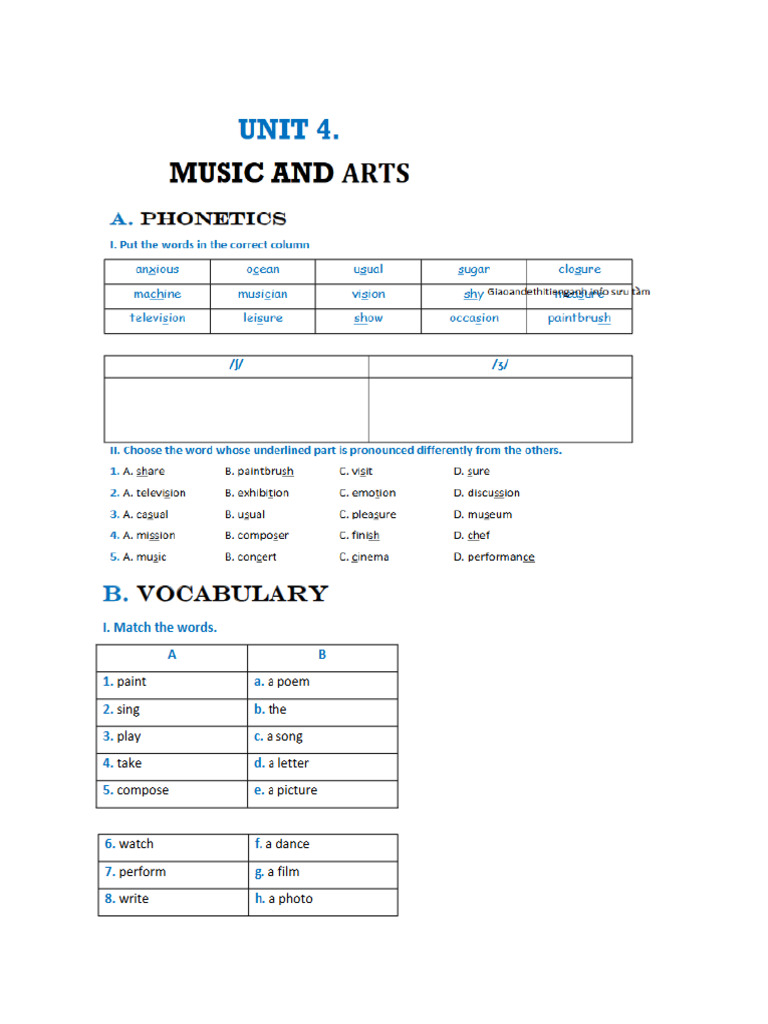 ôn tập unit 4 | PDF