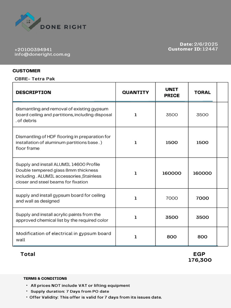 Price Quotation Document | PDF