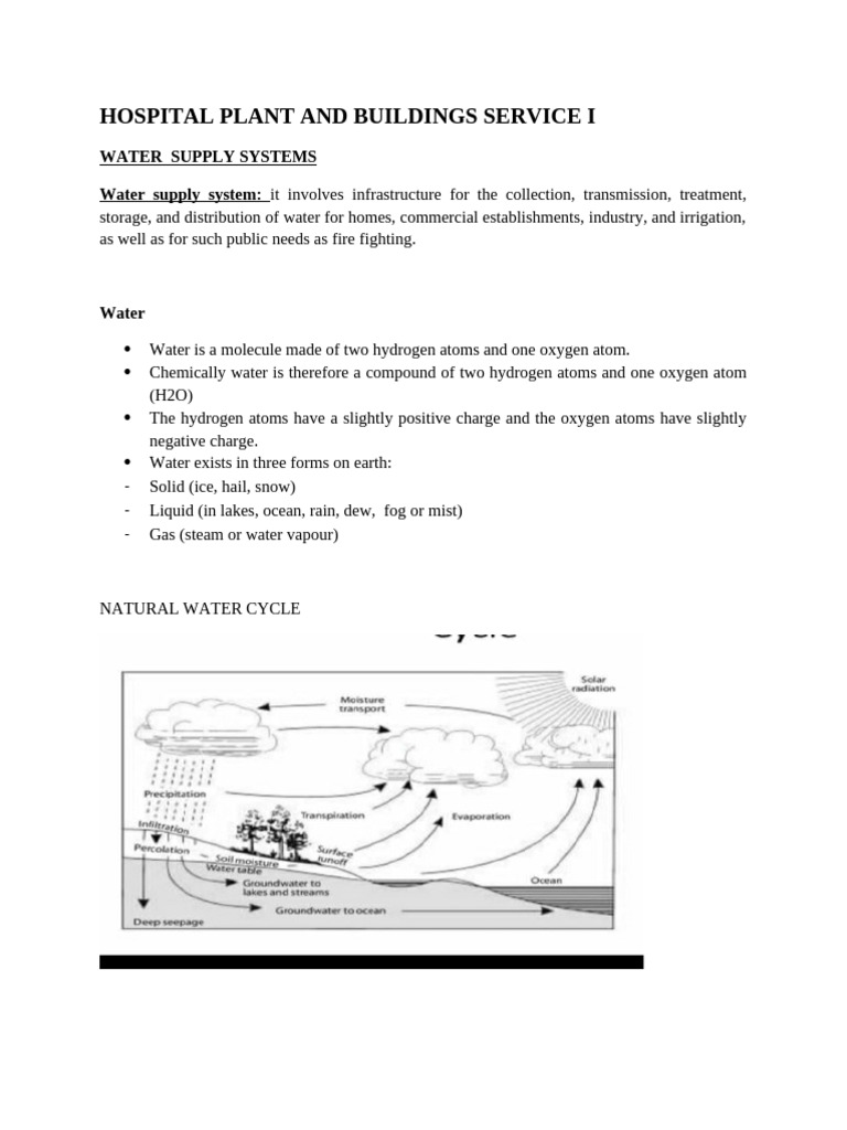 Water Supply Systems and Treatment Methods | PDF | Water Heating ...