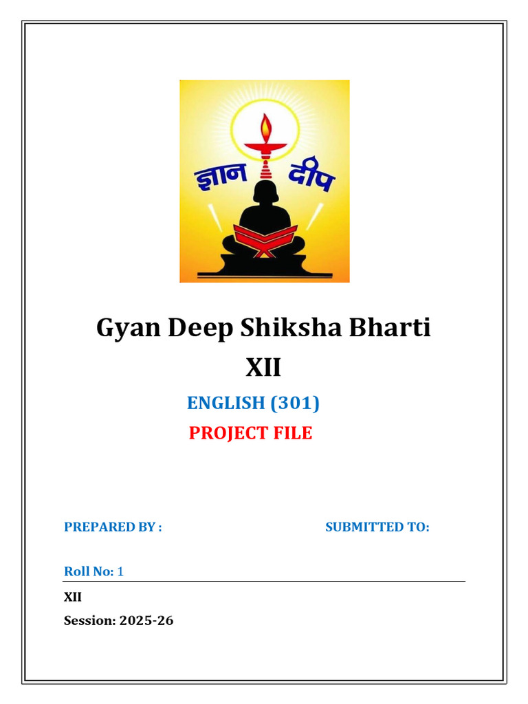 English Project File for XII Class | PDF