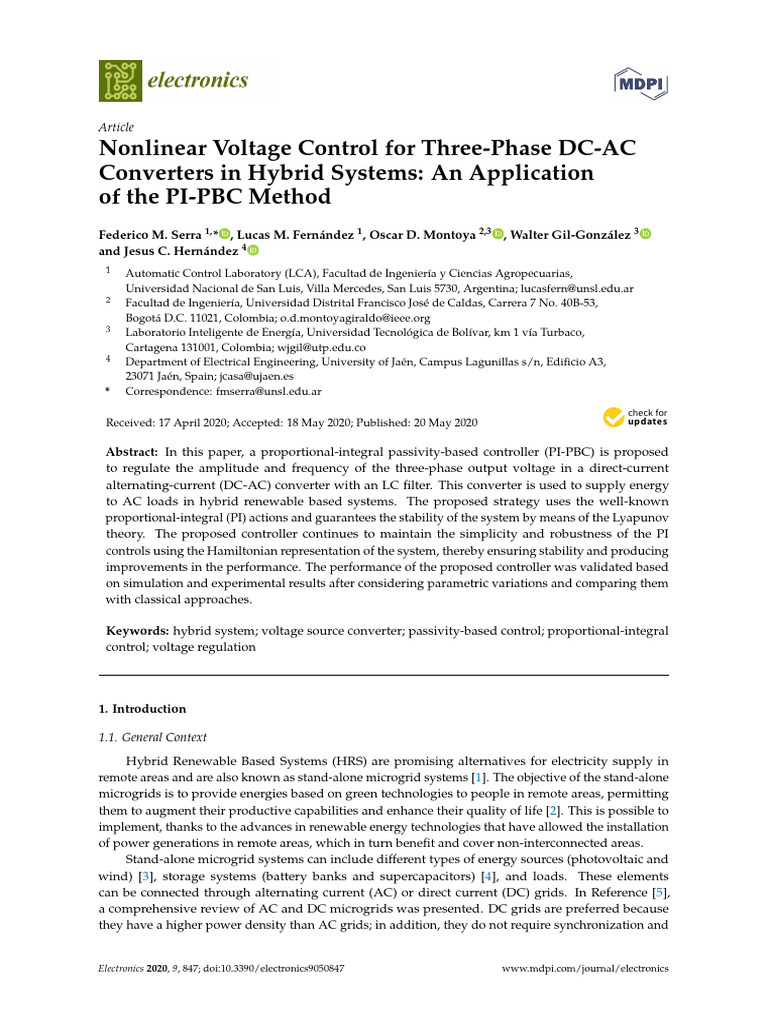 Nonlinear Voltage Control in Hybrid Systems | PDF | Control Theory ...
