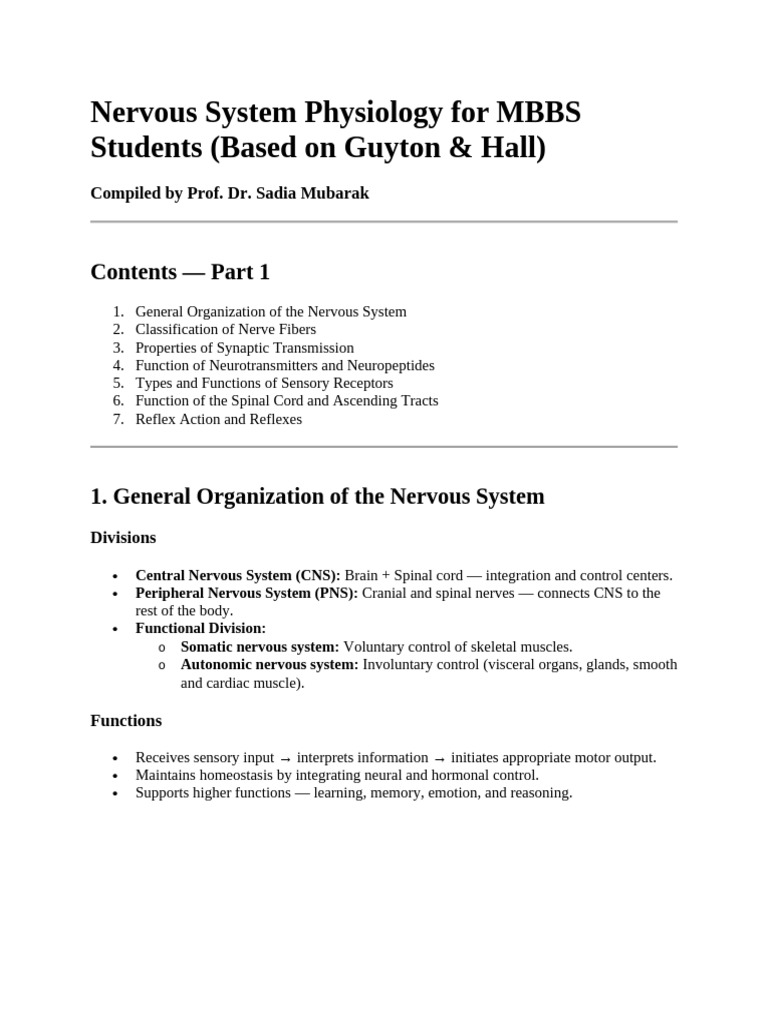 00003115-DPT Notes For Nervous | PDF | Nervous System | Motor Neuron