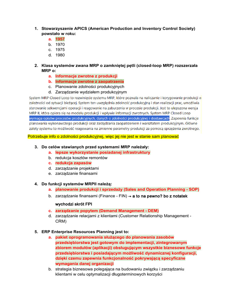TEST Zintegrowane Systemy Informatyczne Oficjalny 1 | PDF