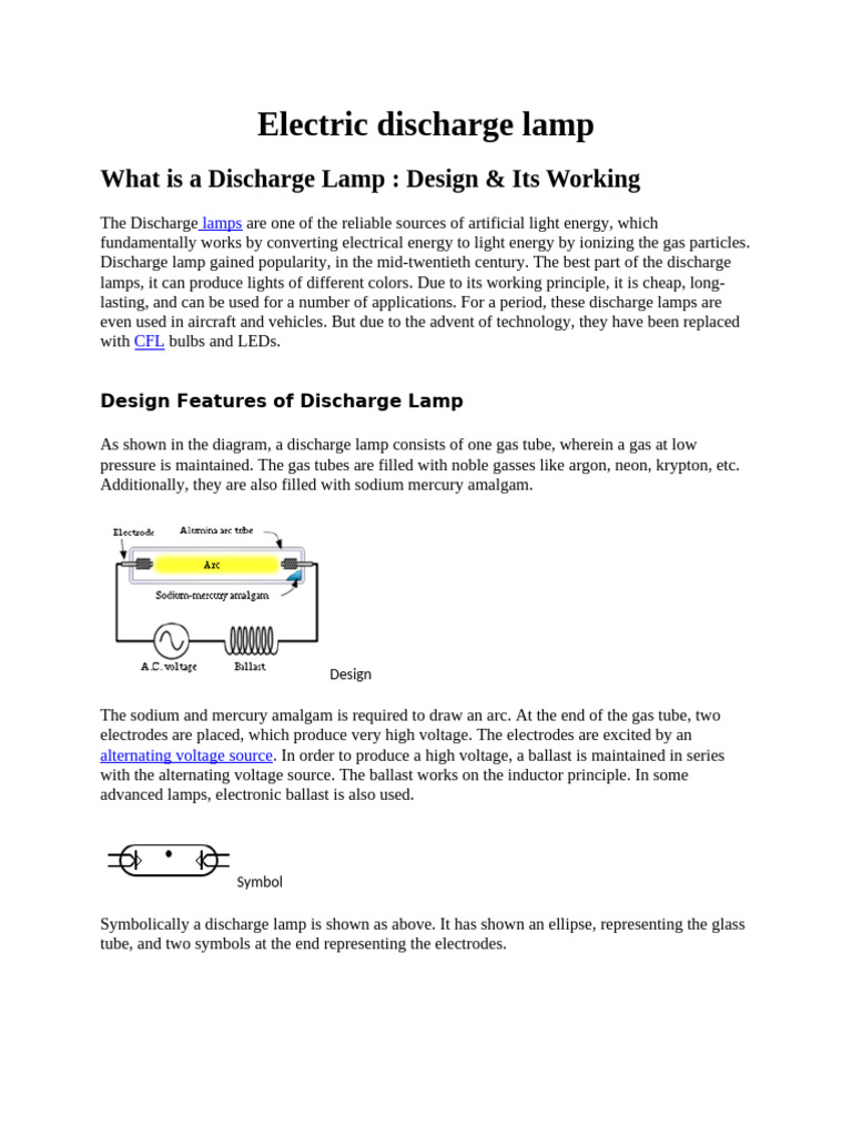 Understanding Electric Discharge Lamps | PDF | Fluorescent Lamp ...