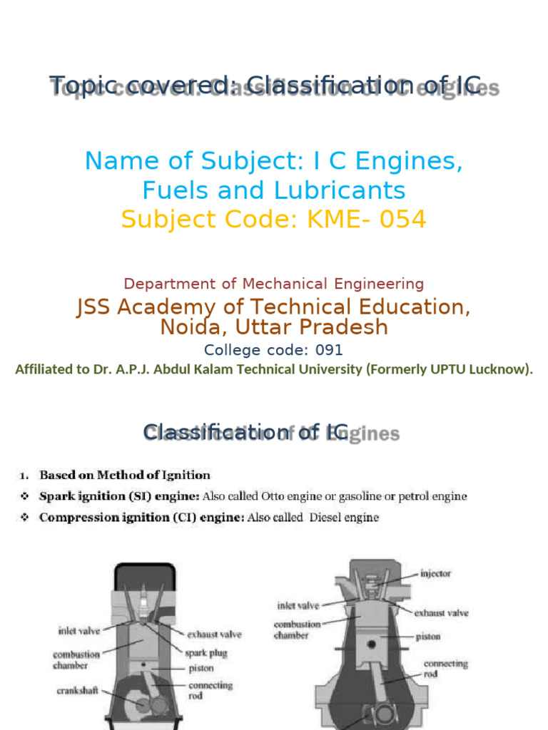 Classification of IC Engines Overview | PDF | Internal Combustion ...