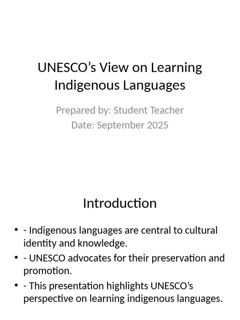 UNESCO's Insights on Indigenous Language Learning | PDF