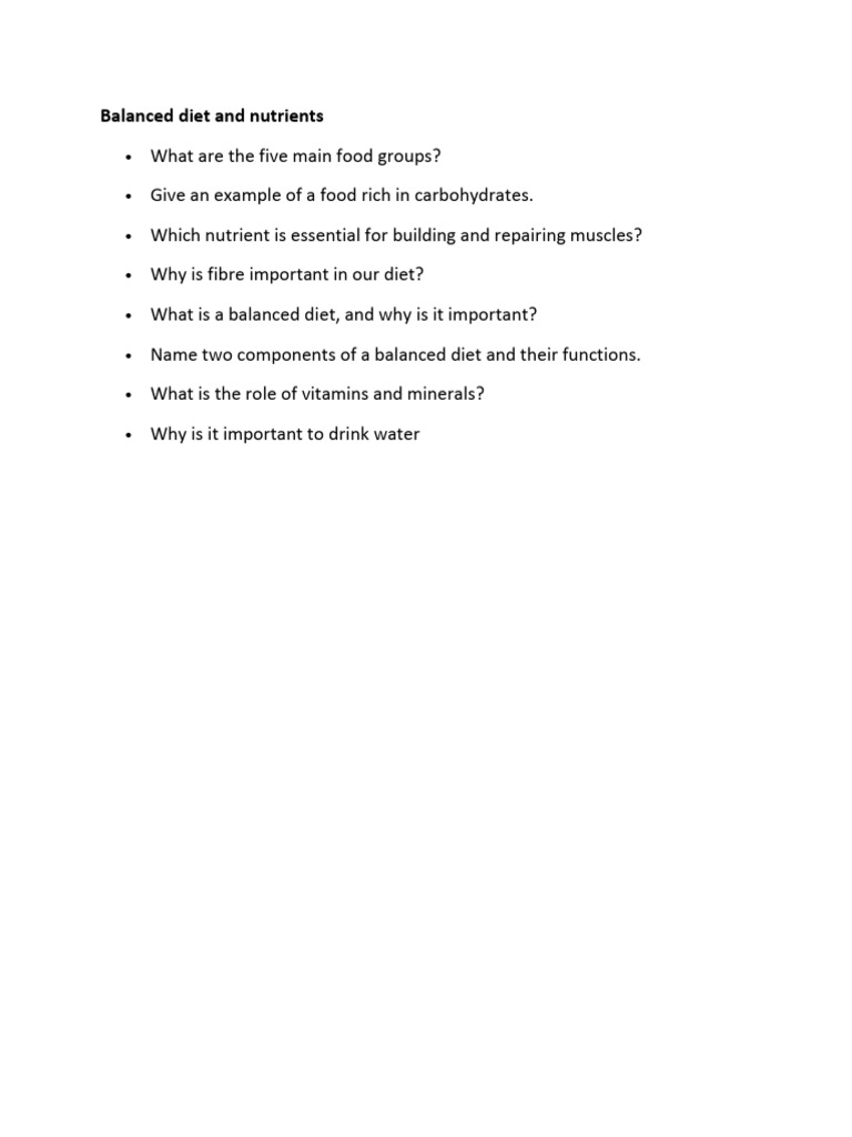 Essential Nutrients and Balanced Diet Guide | PDF
