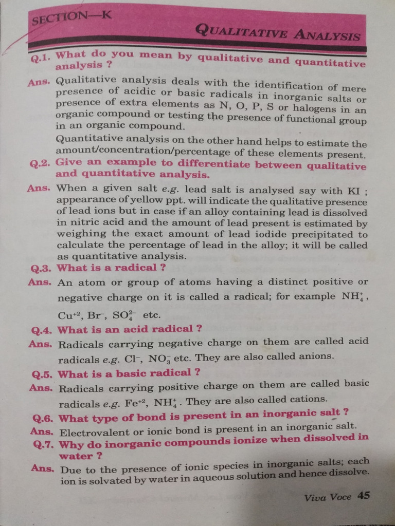 Qualitative vs Quantitative Analysis in Chemistry | PDF | Salt ...