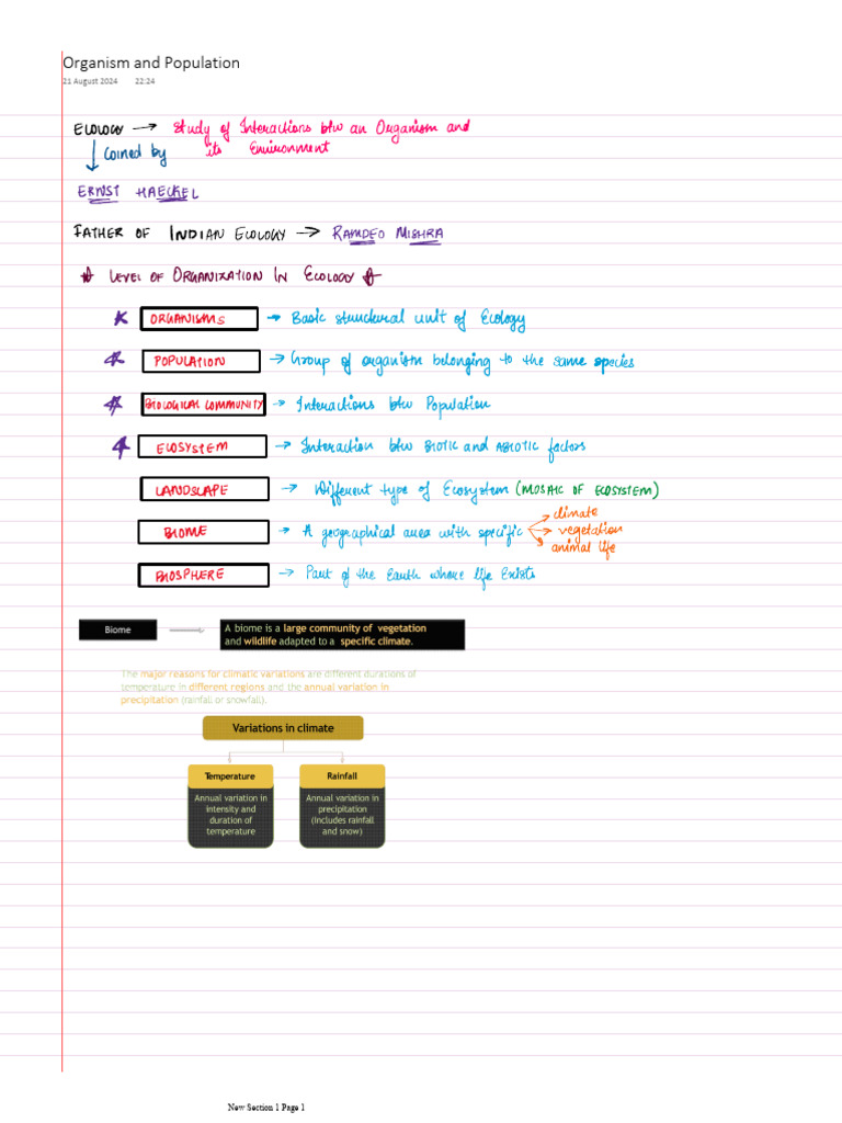 Organism and Population Notes 2 | PDF
