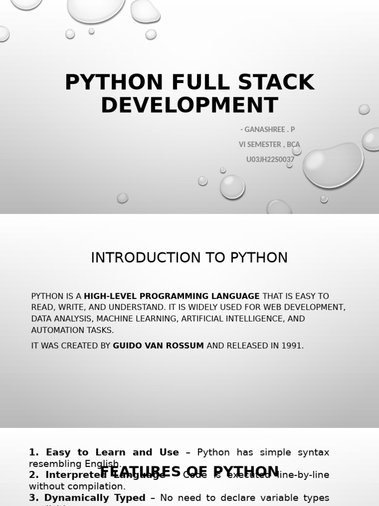 Python Full Stack Development Guide | PDF | Python (Programming ...