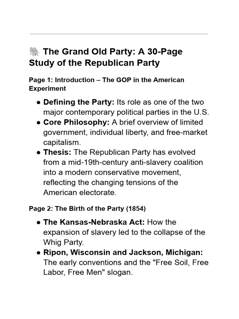 History and Evolution of the GOP | PDF | Republican Party (United ...