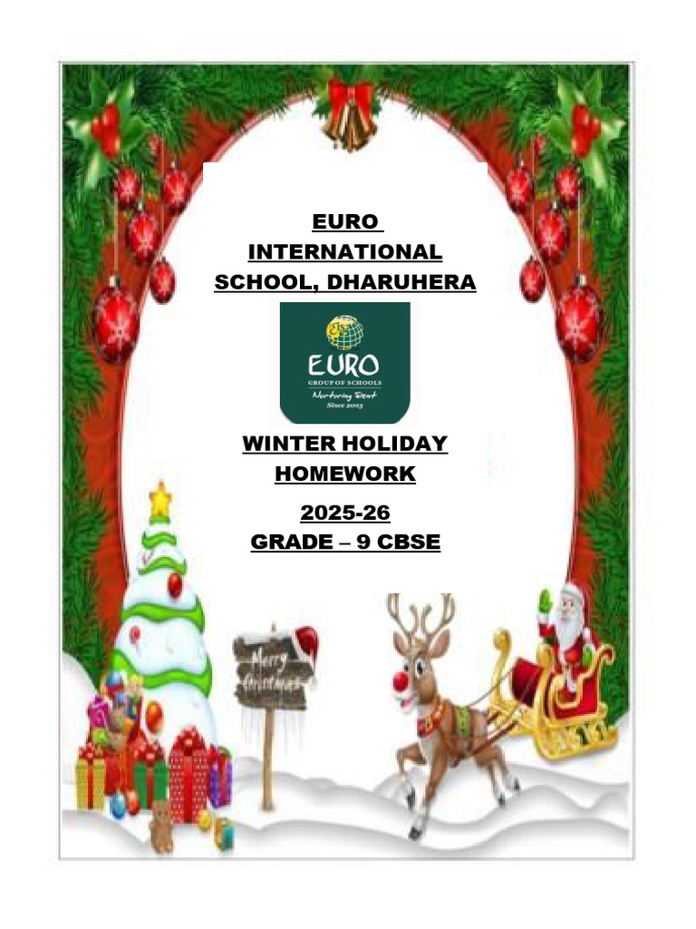 Grade 9 Winter Homework 2025-26 | PDF | Mathematics