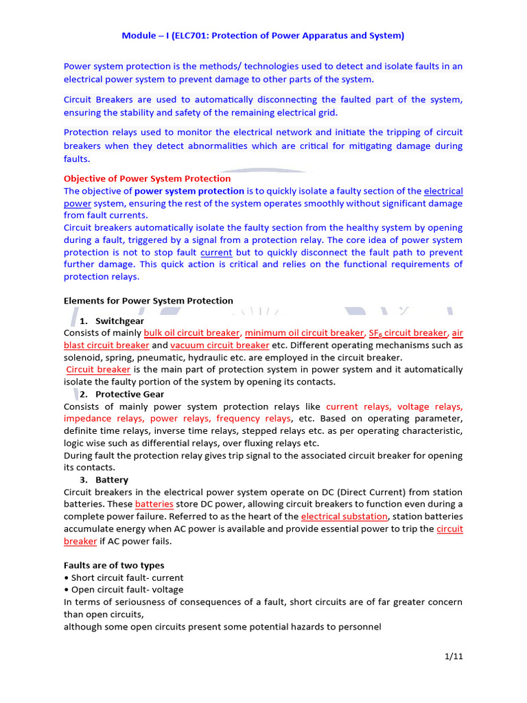 Power System Protection Overview | PDF | Relay | Amplifier