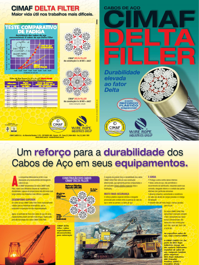 Cabos CIMAF Delta Filler para Mineração | PDF | Vestir-se | Aço