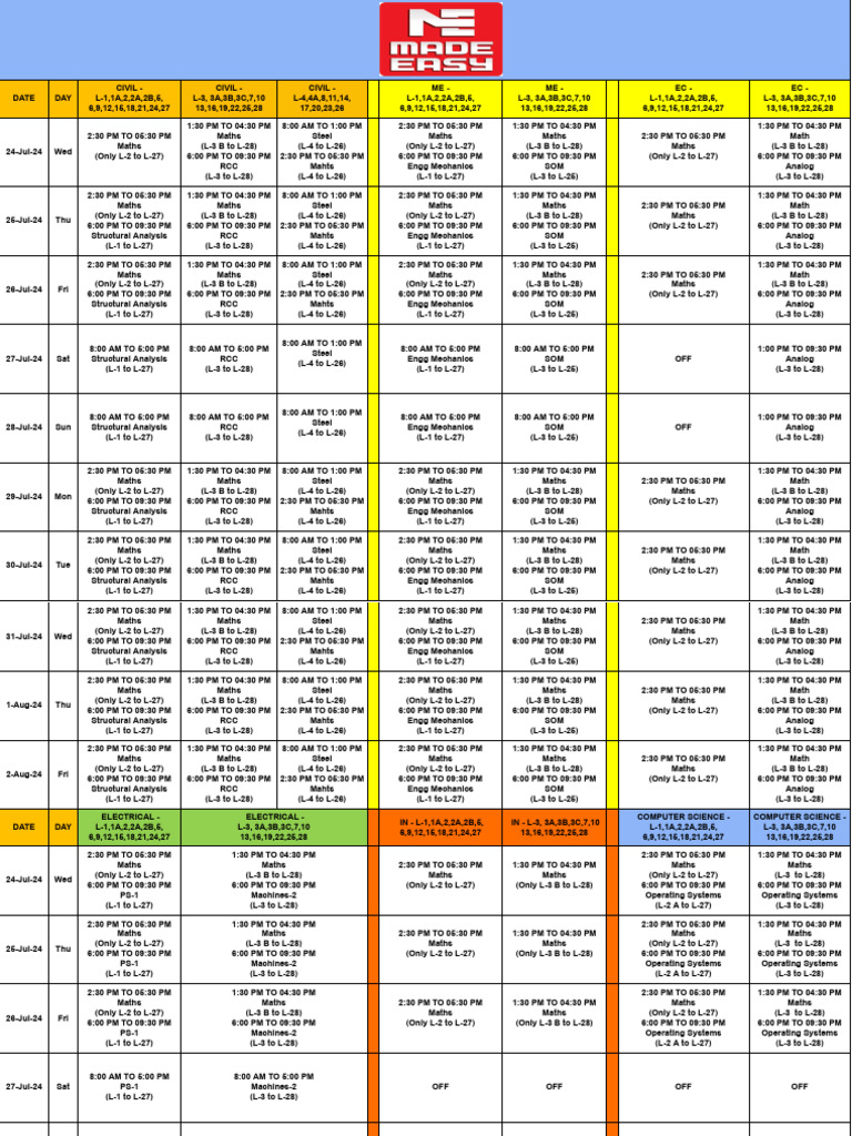 2531imguf LIVE Schedule 23 July | PDF