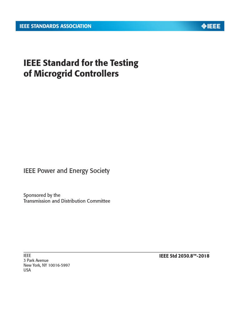 IEEE Standard for Microgrid Controller Testing | PDF | Electrical Grid ...