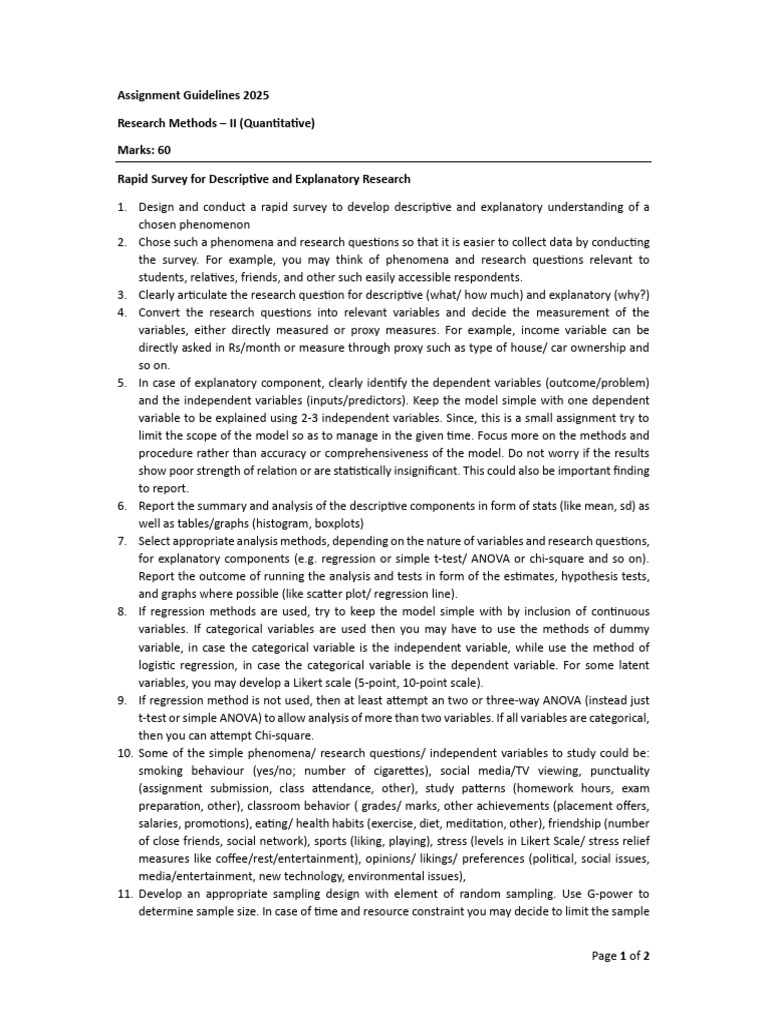 2025 Rapid Survey Assignment Guidelines | PDF | Sampling (Statistics ...