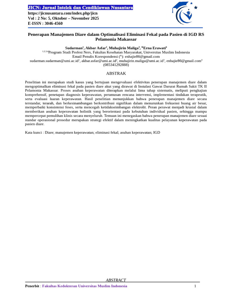 Manajemen Diare di IGD RS Pelamonia | PDF