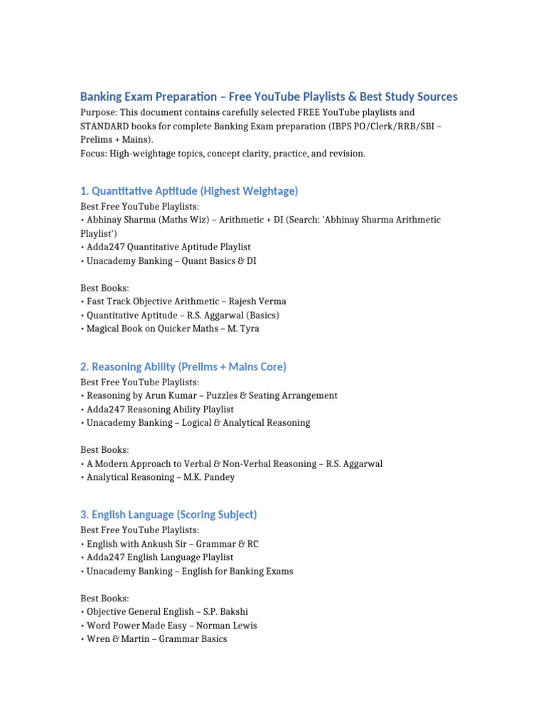 Banking Exam Prep: Free Resources & Tips | PDF
