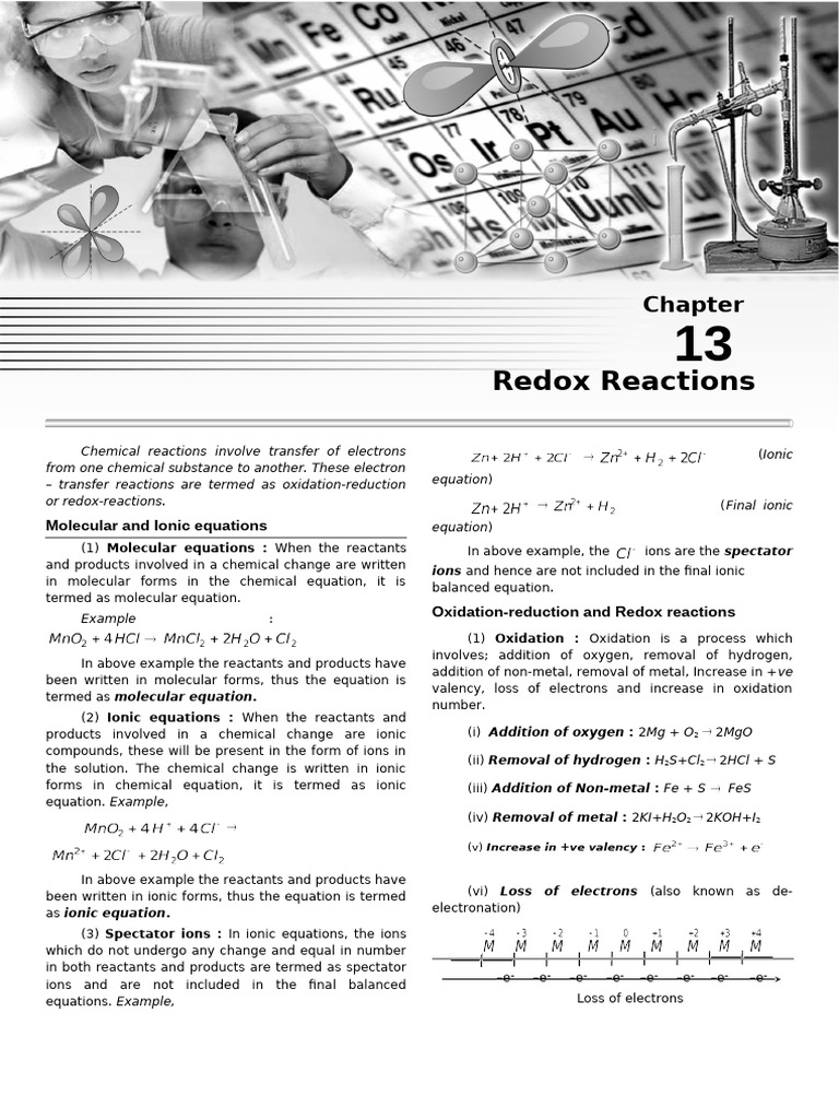 01-Redox Reaction-Theory | PDF | Redox | Chemical Reactions