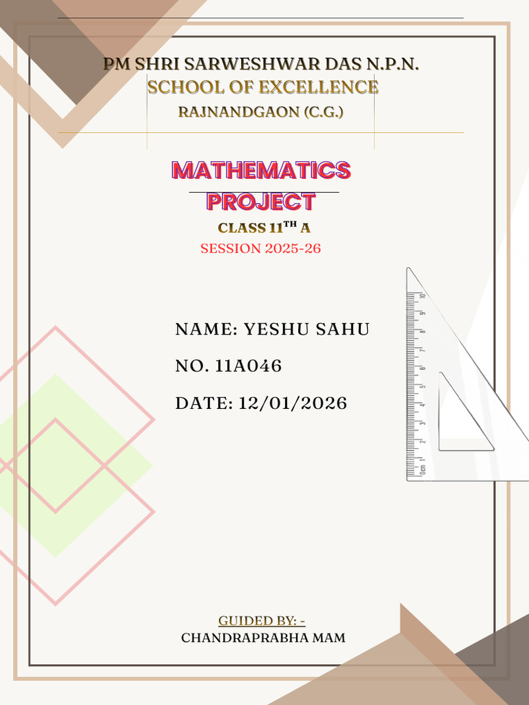 Class 11 Mathematics Project 2025-26 | PDF