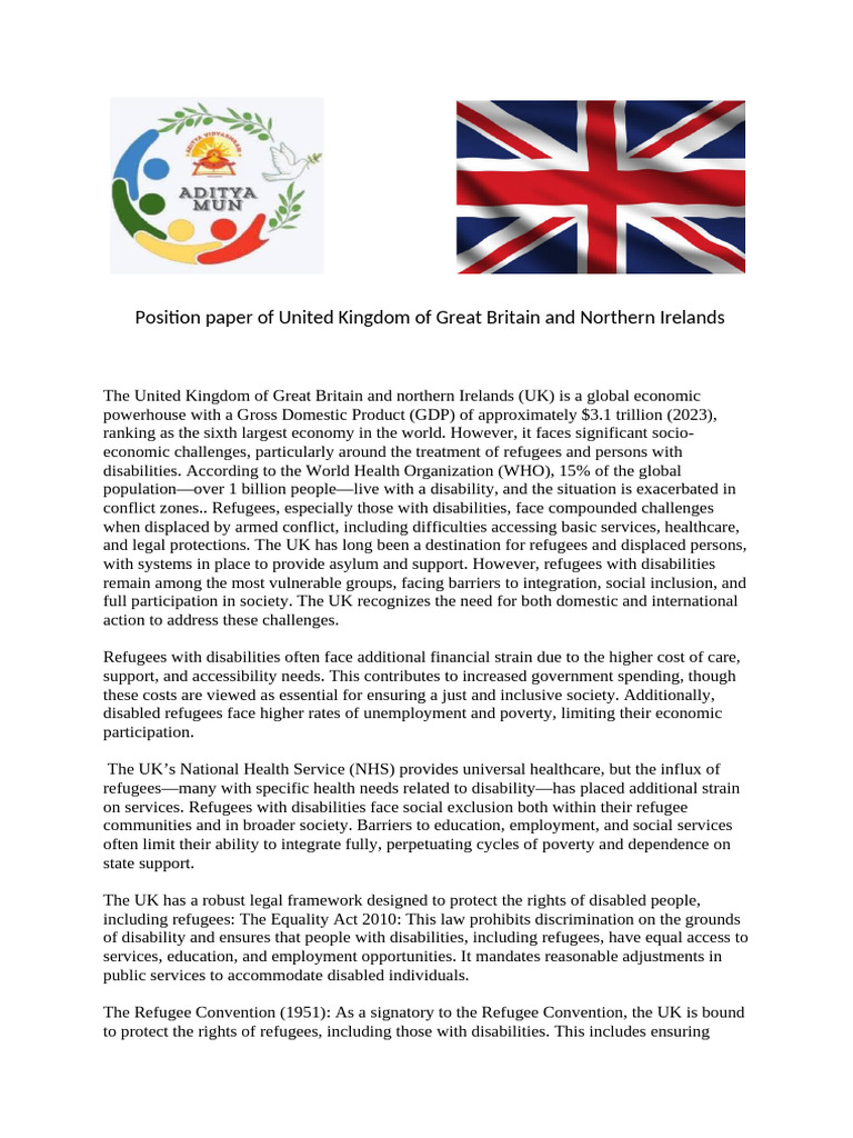 Position Paper of United Kingdom of Great Britain and Northern Irelands ...