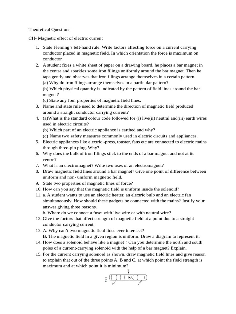 1767767092367 Theoretical Questions | PDF | Magnetic Field | Magnet