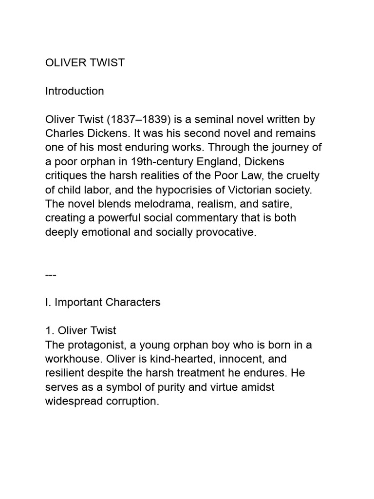 Oliver Twist: A Tale of Poverty and Hope | PDF | Oliver Twist | Fagin