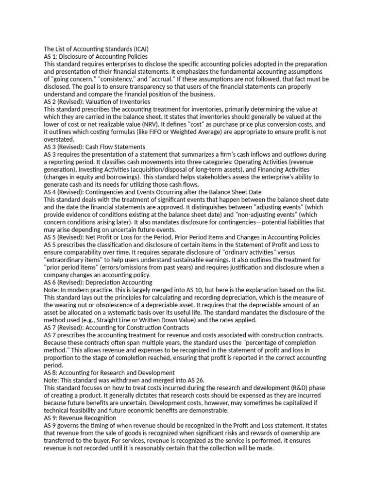 Comprehensive Guide to Accounting Standards | PDF | Income Statement ...