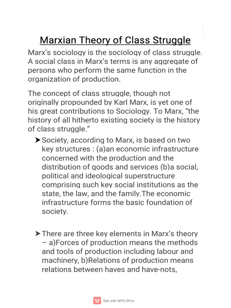 Marxian Class Struggle Explained | PDF