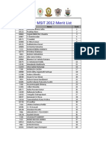 2-Year MSIT 2012 Merit List: Appno Name Rank