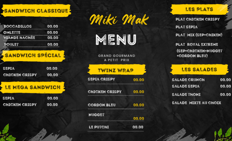 Menu of Chicken and Seafood Dishes | PDF