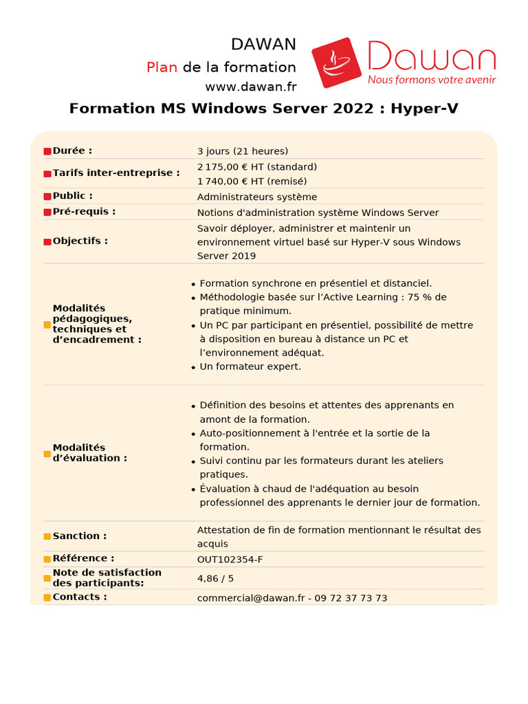 Formation Hyper-V sur Windows Server 2022 | PDF | Machine virtuelle ...