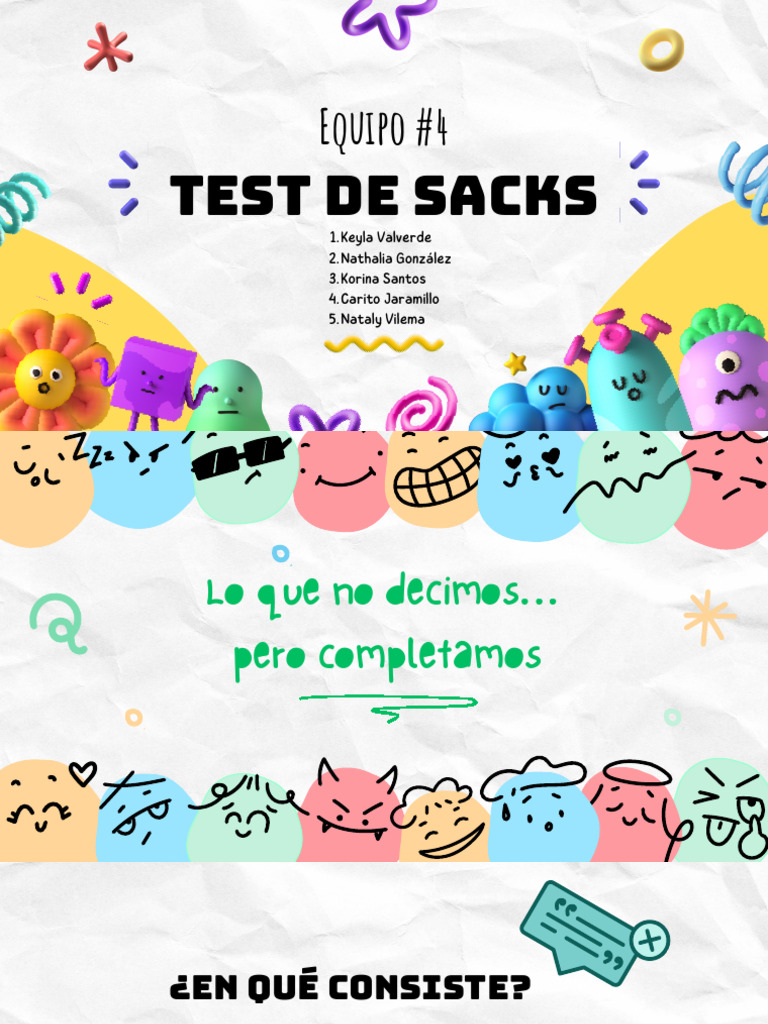 Test de Sacks: Evaluación Psicológica Proyectiva | PDF