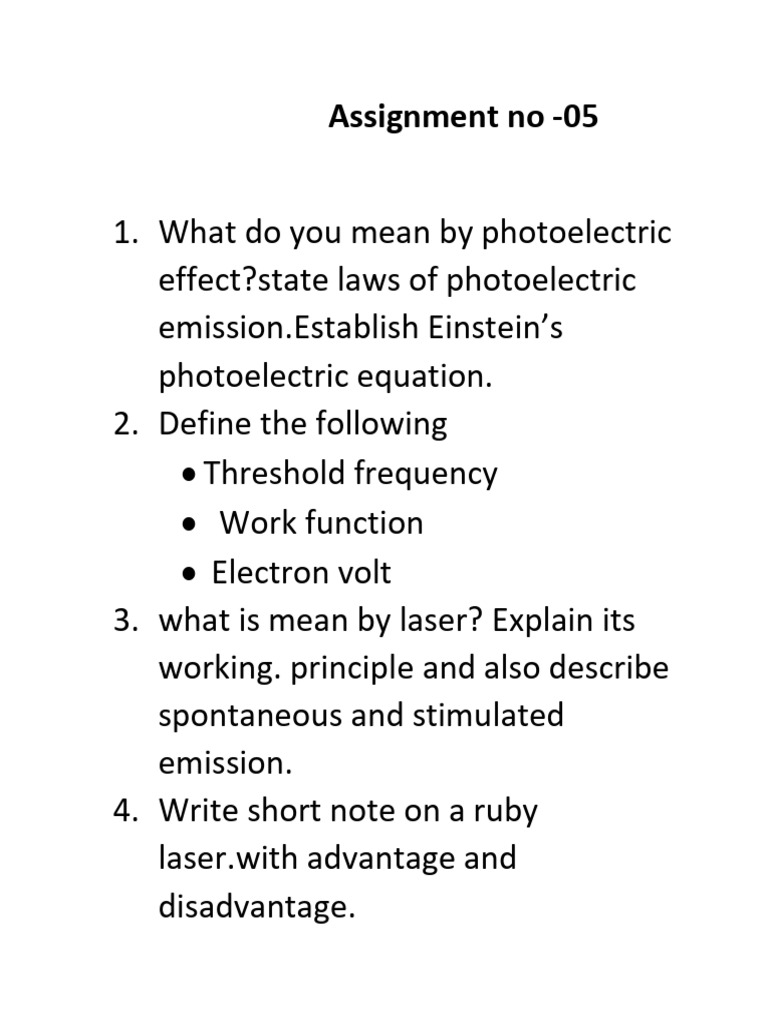Assignment No -05 (Applied Physics) | PDF