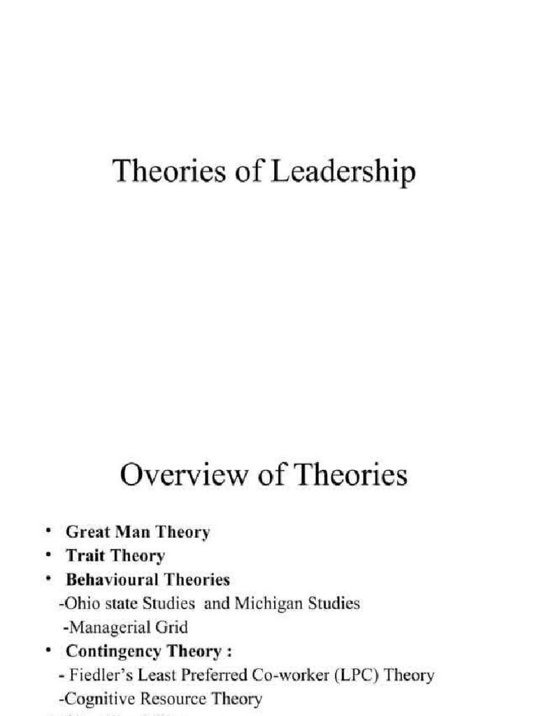 OB Leadership Theories | PDF